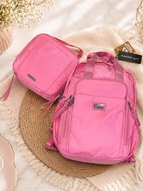 *New* Steve Madden (Madden Girl) Pink Backpack and Lunch Box Set